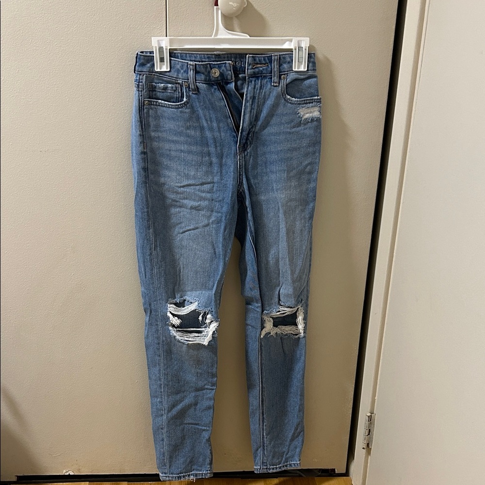 American Eagle Outfitters Light Blue Ripped Skinny Jeans